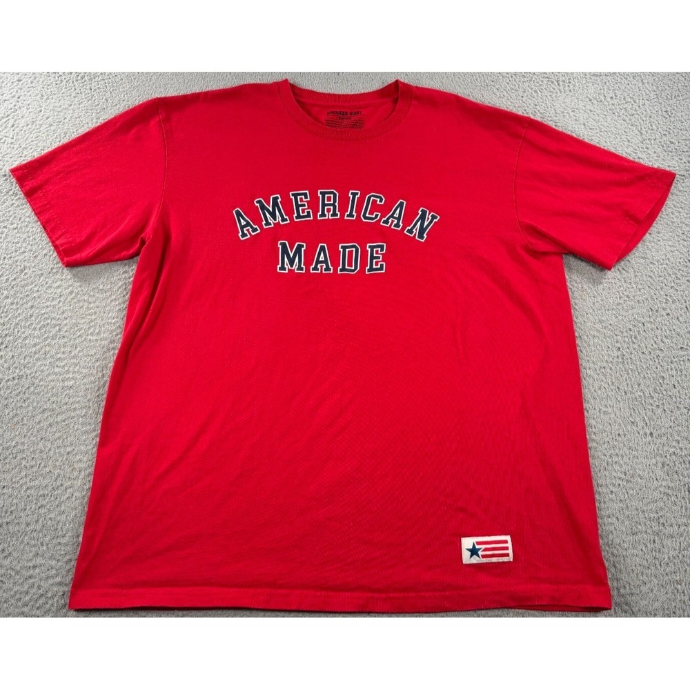 American Giant Flag Collection Shirt Men's 2XL Red Short Sleeve‎ Graphic Tee